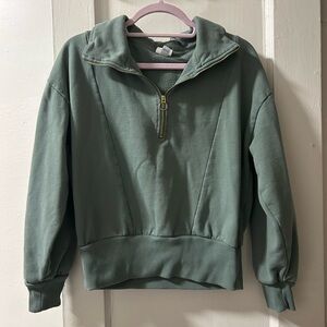 A New Day Sage Green Quarter-Zip Sweatshirt